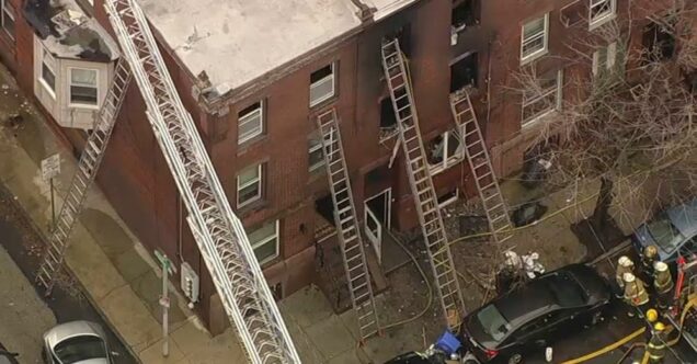 The Philadelphia apartments on fire