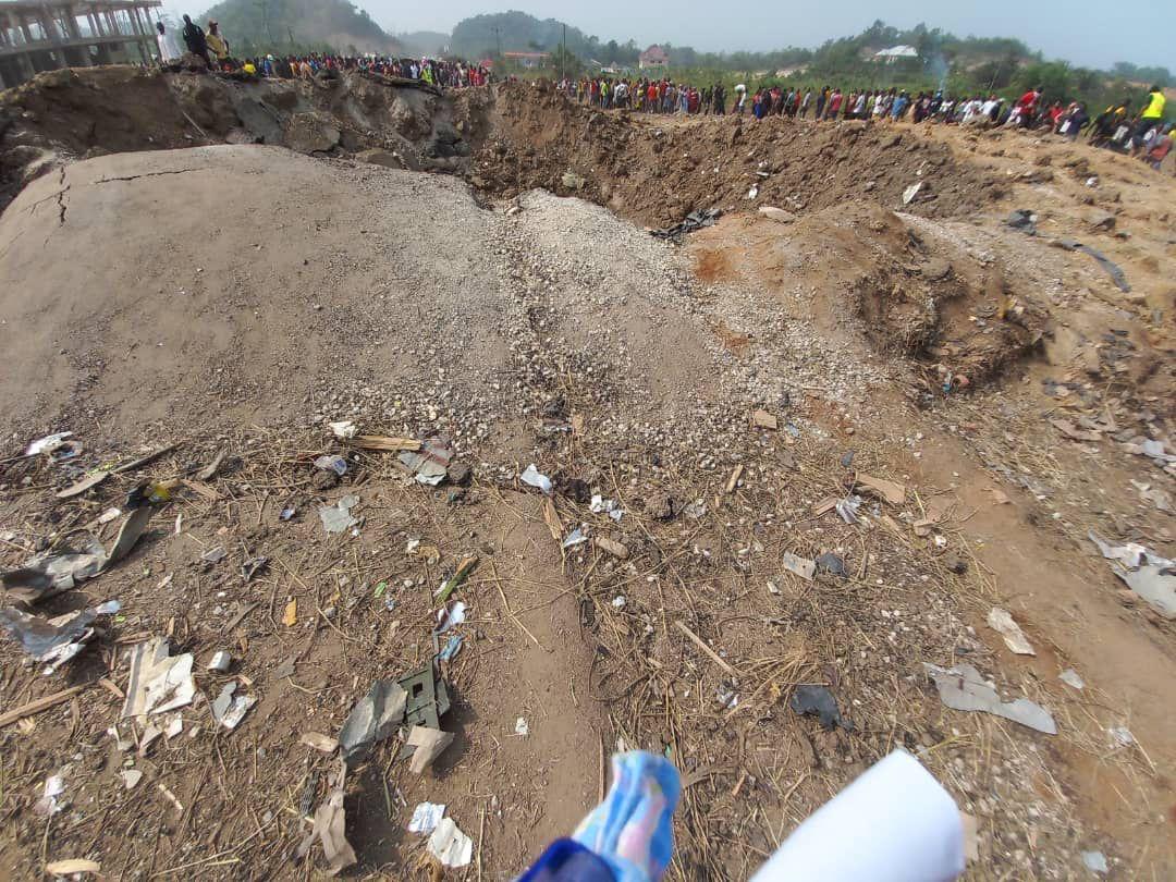 The hole left behind by Ghana explosion 