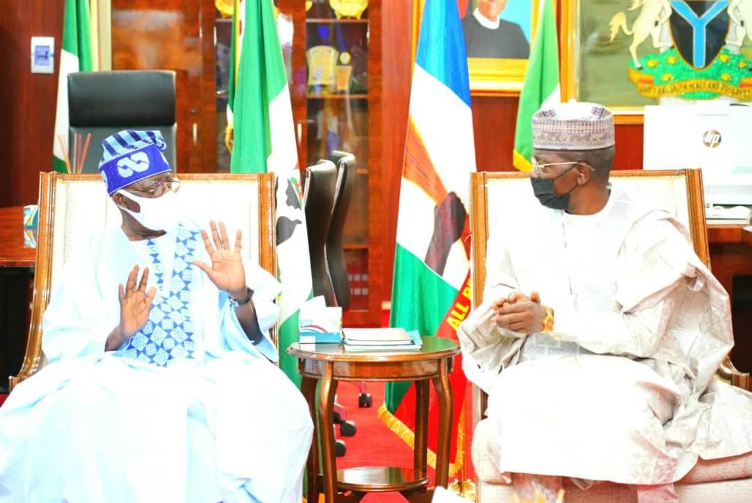 Tinubu and Matawalle during the visit