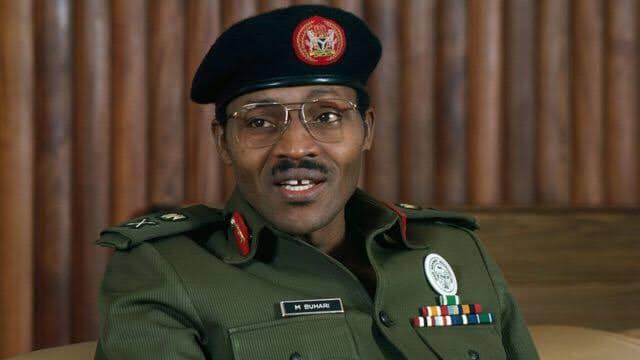 Buhari as military head of state in 1985