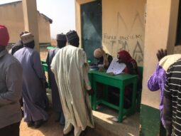 Accreditation and voting at Katako 1 PU of Kadamo RA, Bassa LGA Plateau