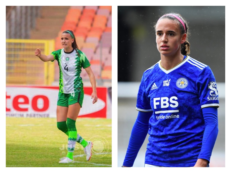 Ashleigh Plumptre in Nigeria's Super Falcons and Leicester colours