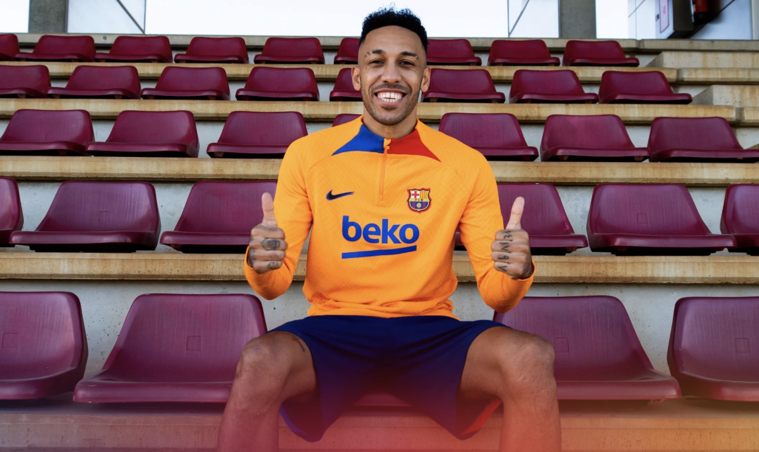 Aubameyang in Barcelona colours