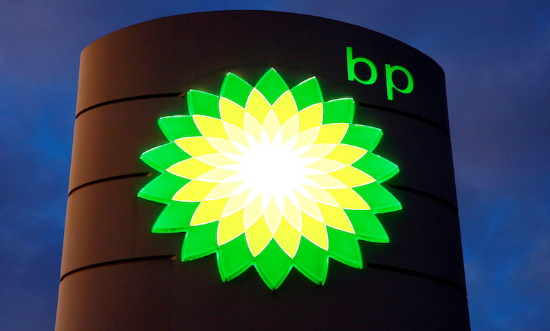 The logo of BP at a petrol station in Kloten, Switzerland