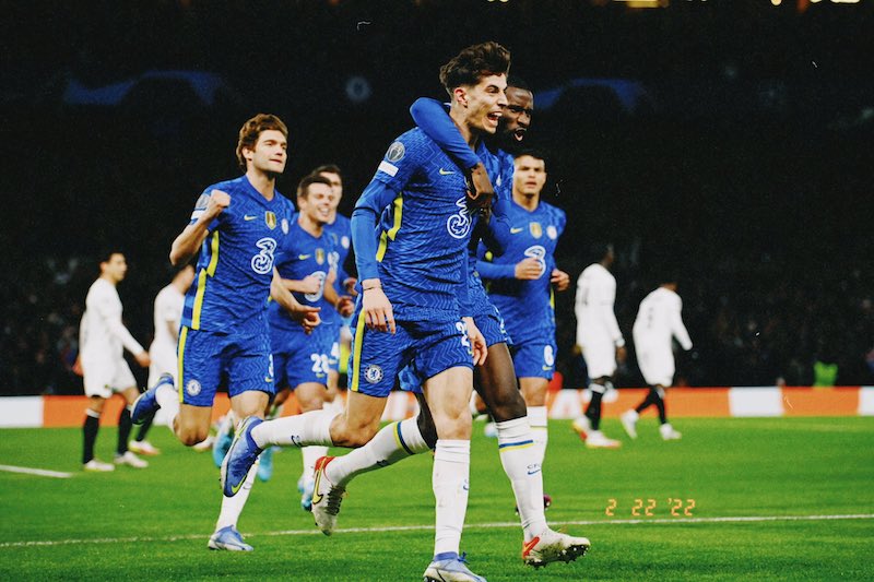 Chelsea's Kai Havertz with Rudiger on Tuesday night