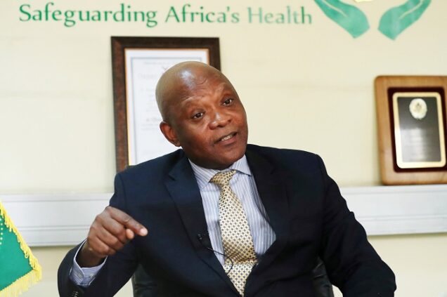 John Nkengasong, Africa’s Director of the Centers for Disease Control, speaks during an interview with Reuters at the African Union Headquarters in Addis Ababa