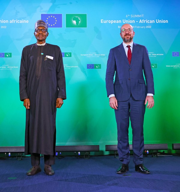 Nigerian President with the President of the European Council, H.E Charles Miche.