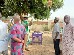 A voter in the ongoing FCT Council poll being captured with BVAs (photo: yiaga africa)