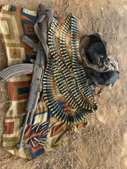 the gun and munitions seized from Kaduna terrorists