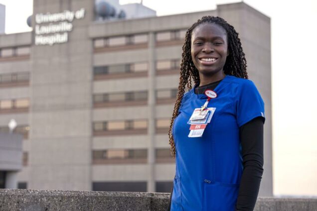 Faith Akinmade a Nigerian nurse working at the ICU of University of Louisville Kentucky
