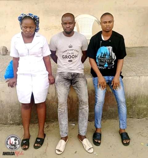 The alleged fake medical personnel arrested in Andoni LG of Rivers -Gift Harvest , Patrick Effiong and Williams Biranwi