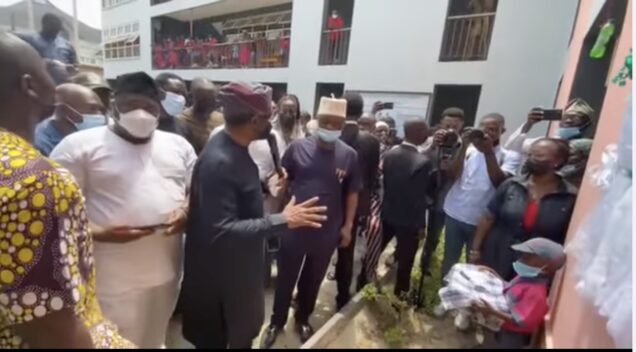 Gbajabiamila at one of the renovated schools in Surulere