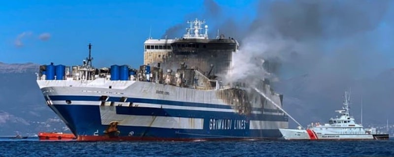 Italian-flagged Euroferry Olympic gutted by fire
