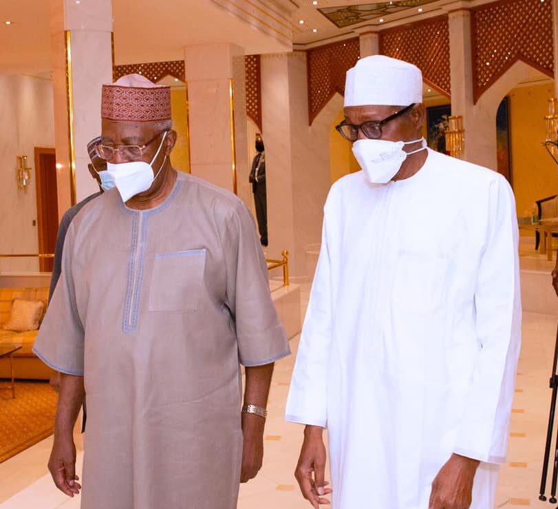 Buhari and Danjuma during the visit