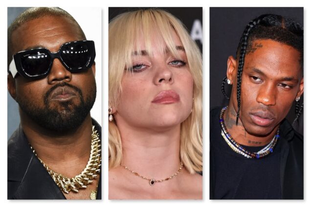 Kanye West, Billie Eilish, Travis Scott