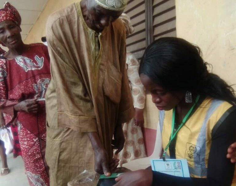 Octogenarian Yekini Alabi votes in Akure