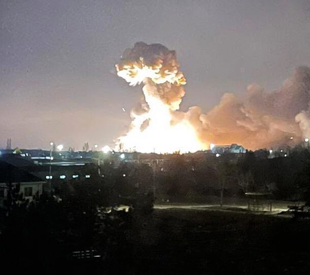 One of the Russian blasts in Ukraine on Thursday