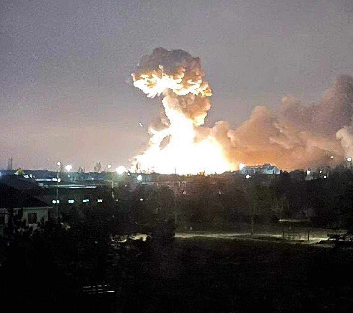 One of the Russian missile blasts in Ukraine on Thursday