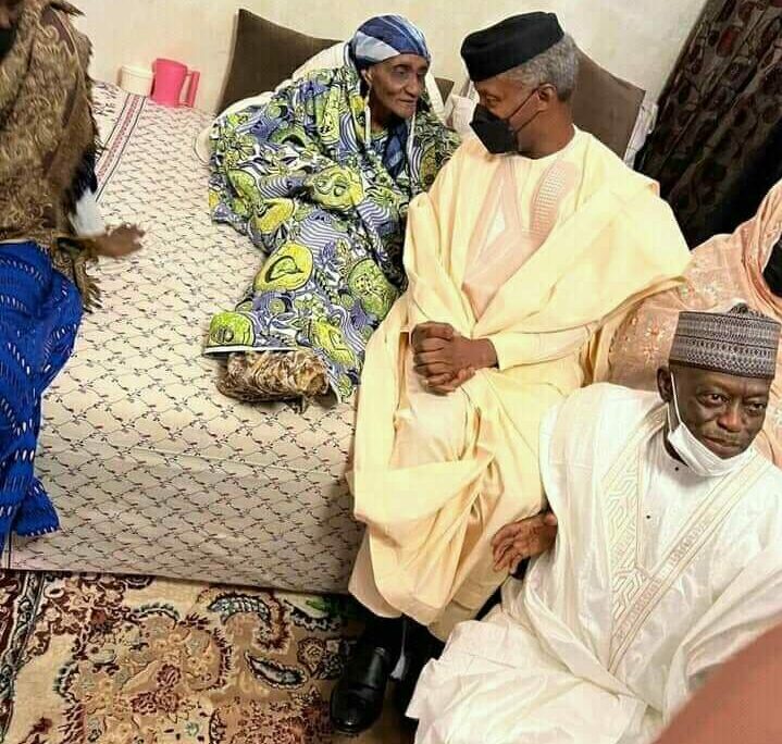 Osinbajo with the mother of Umaru Yar'Adua in Katsina