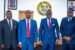 L-R: Special Adviser on Agriculture (Rice Mill Initiative), Dr. Oluwarotimi Fashola; Lagos State Deputy Governor, Dr. Obafemi Hamzat; Governor Babajide Sanwo-Olu and Special Adviser, Public Private Partnerships (PPP), Mr. Ope George, during the swearing in of the two new EXCO members, at the Lagos House, Alausa, Ikeja, on Monday
