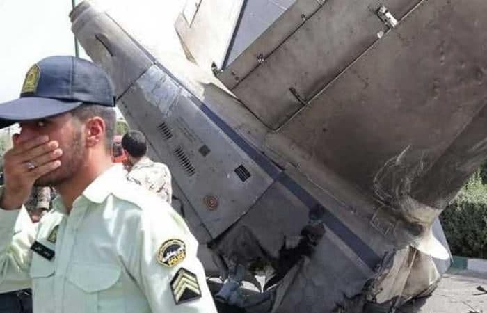 Part of the crashed fighter plane