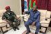 Guinea Bissau's President Embalo with a military officer