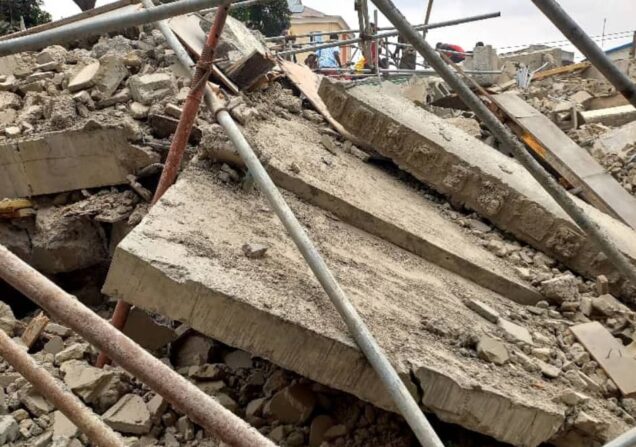 Three-Storey building collapses in Yaba