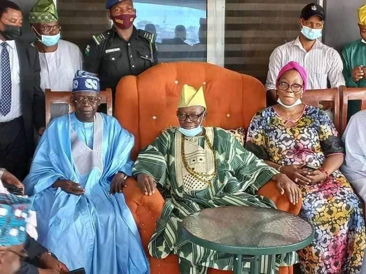 Tinubu with Oba Lekan Balogun the new Olubadan