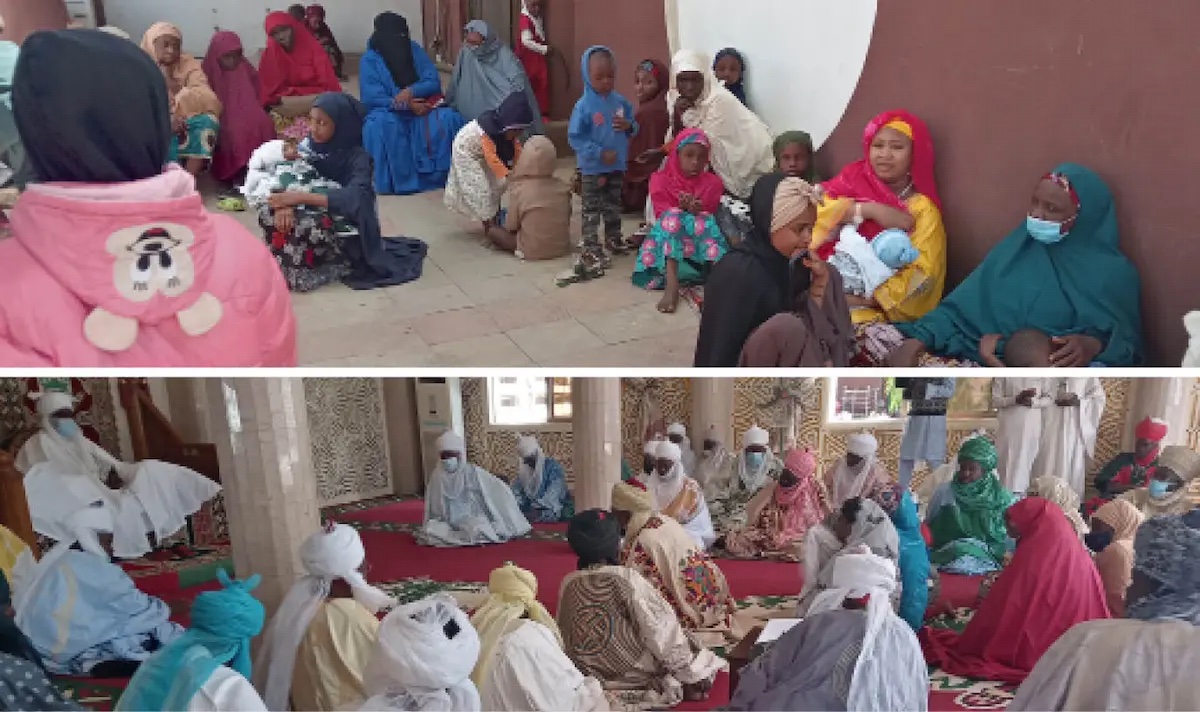Wives of the detained BDC operators at the palace of Emir of Kano