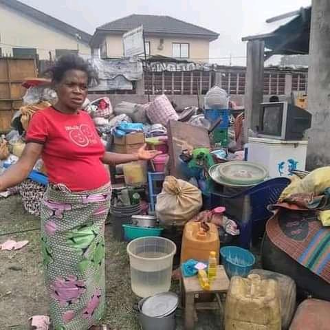 One of those rendered homeless by demolition of Water front communities in Port Harcourt by Governor Wike administration