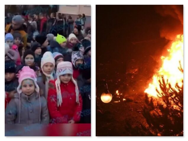 evacuation of children begins in Ukraine’s breakaway republics, right, car blast in Donetsk