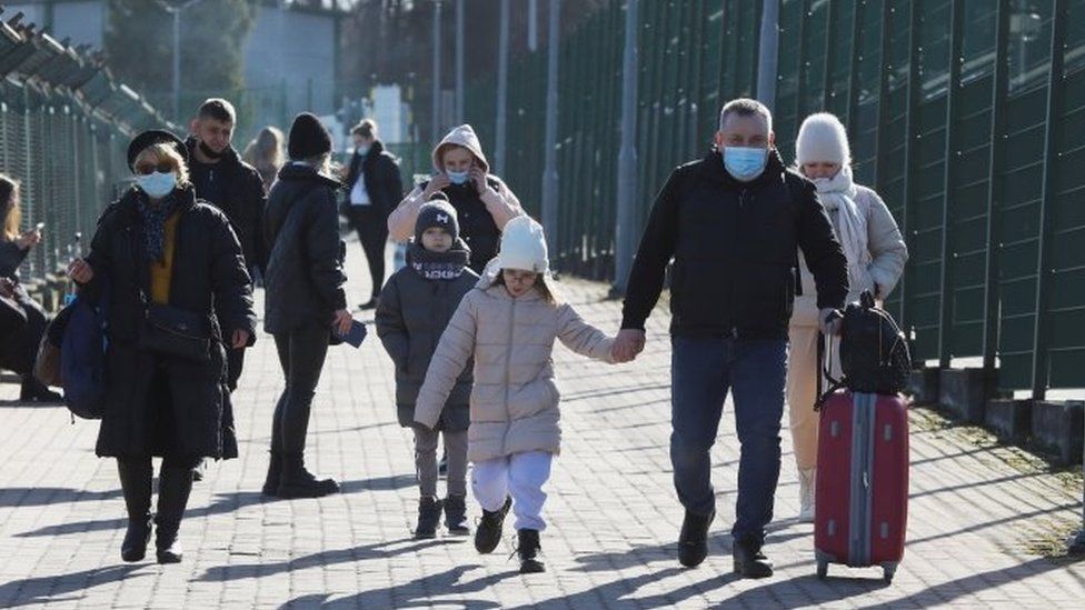 Fleeing Ukrainians