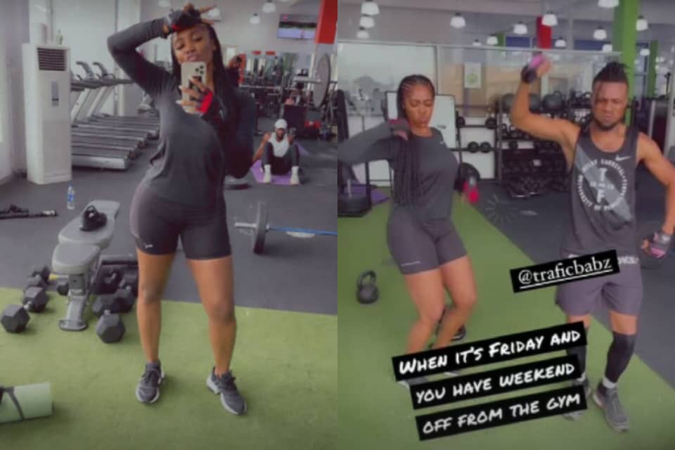 Tiwa Savage in the gym