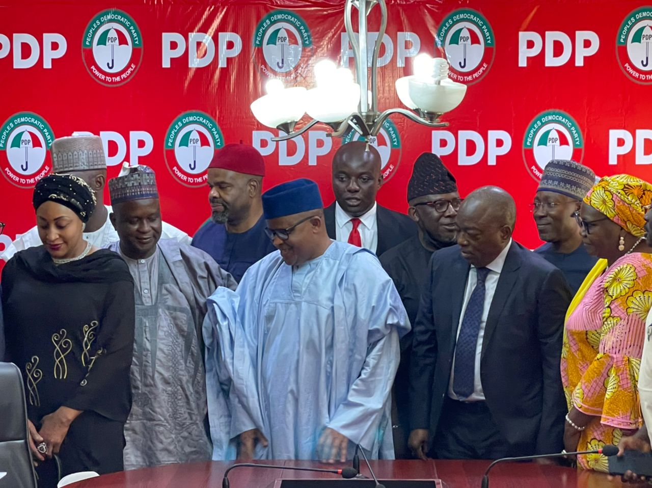 A group of friends led by Aree Olumiyiwa Akinboro, SAN, at the PDP secretariat to secure Expression of Interest and Nomination Forms for the Governor of Sokoto State, H. E. Rt. Hon. Aminu Tambuwal.