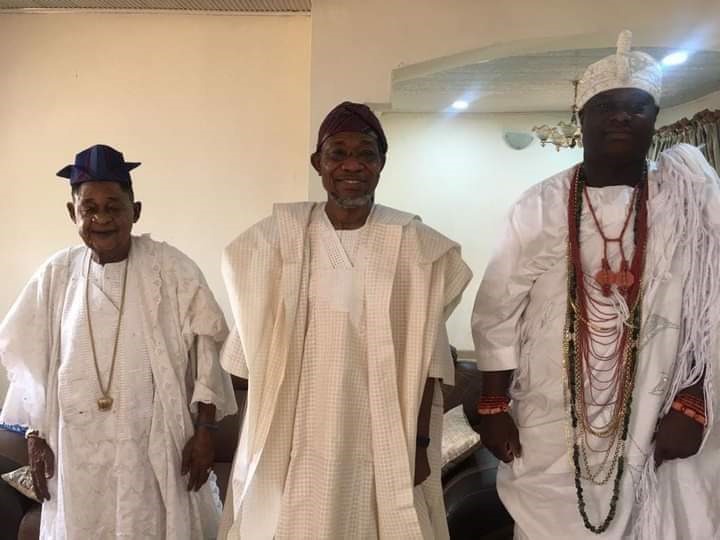 Alaafin, Ooni meet with Aregbesola in Ibadan