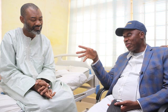 Amaechi with Ibrahim Wakkala in army hospital Kaduna
