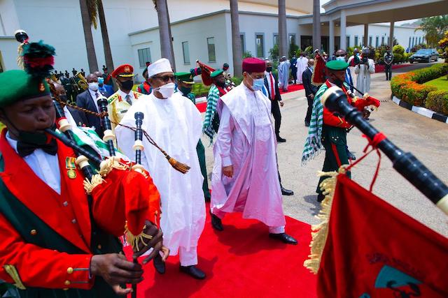 Buhari and Bazoum. on the red carpet