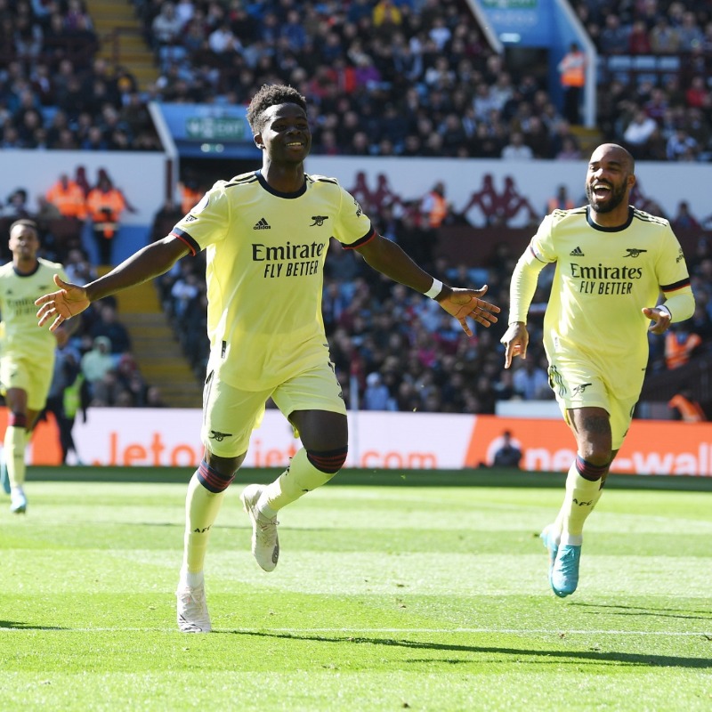 Bukoya Saka after scoring for Arsenal