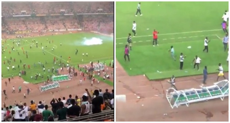 Fans on rampage at Moshood Abiola Stadium Tuesday night