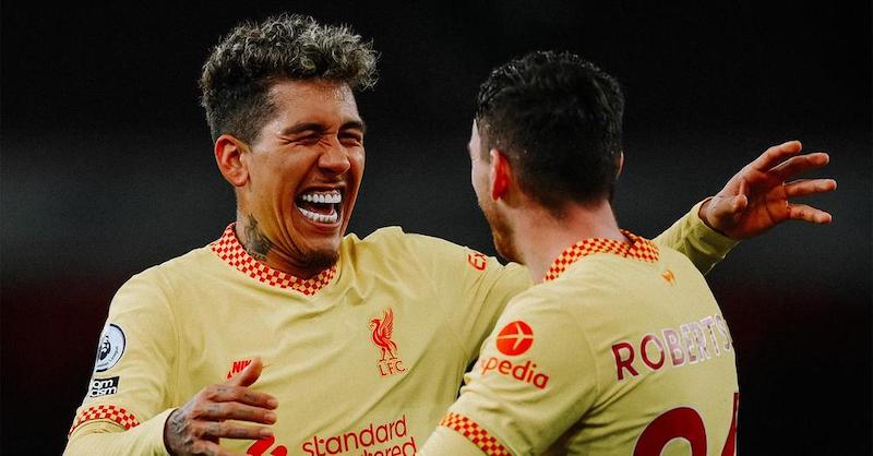 Firmino scores Liverpool's second goal against Arsenal