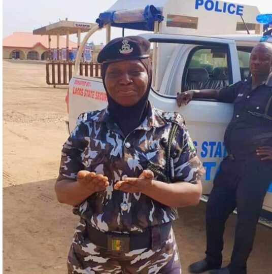 Hijab wearing policewoman