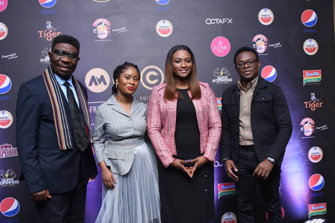 L-R: Victor Okhai, Head Judge,8th Africa Magic Viewers’ Choice Awards (AMVCA);Dr. Busola Tejumola, Executive Head of Content and West Africa Channels, MultiChoice Nigeria;Amina Jagun, Senior Brand Manager, Amstel Malta and Segun Ogunleye, General Manager, Marketing, Seven Up Bottling Company at the press conference of the AMVCA held yesterday in Lagos