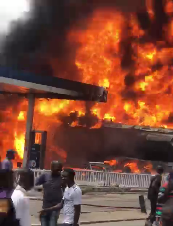 Fire at petrol station