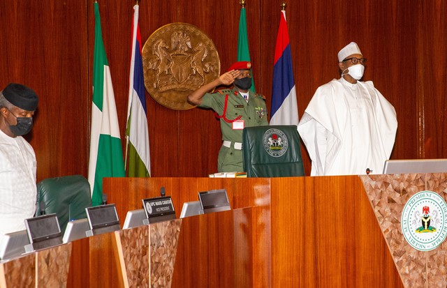 Buhari at the meeting