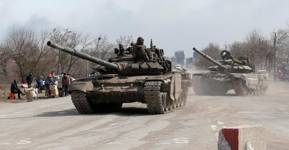 Russian tanks in Mariupol, Ukraine