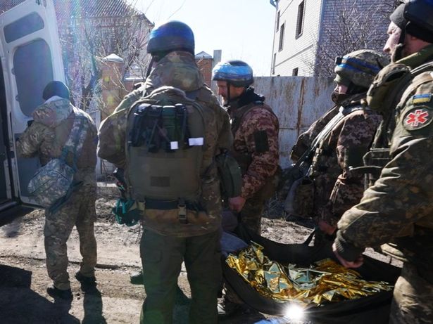 Ukrainian troops fighting the Russians