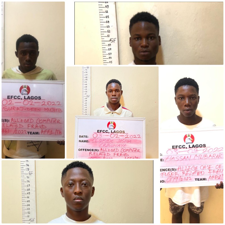 Faces of internet fraudsters convicted in Lagos