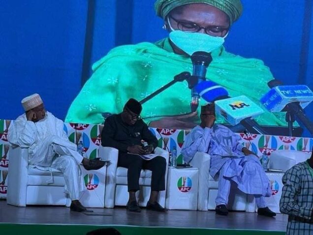 Zainab Ahmed speaks at the APC pre-convention conference