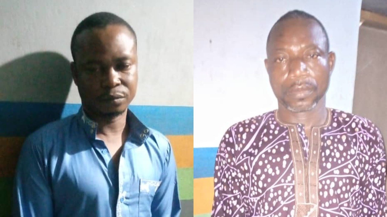 Hammed Ismail and Osoba Yakubu: arrested for allegedly killing a motorcyclist, Yusuf Bihari, after snatching his bike in Ogun state