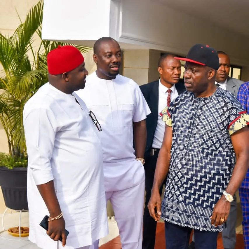 Obi Cubana with Soludo during the visit